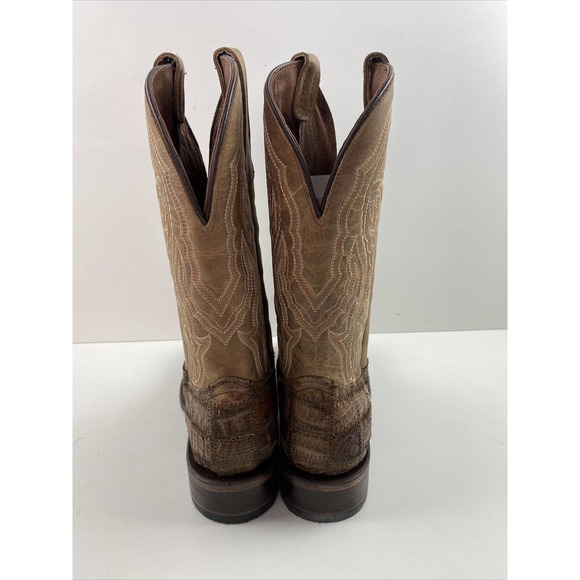 NWOB Circle G ORIX Caiman Patchwork & Embroidery Square Toe Western Boot Men 10D